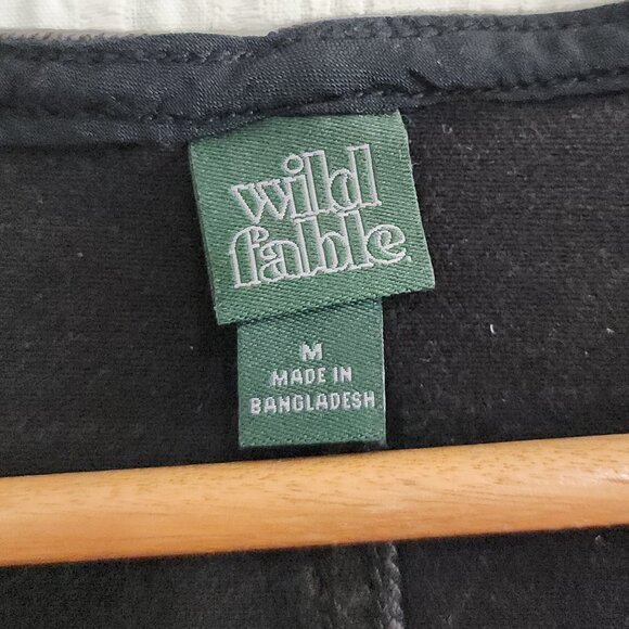 Wild Fable Black Denim Crop Top Vest Women's Size Medium - Picture 9 of 12